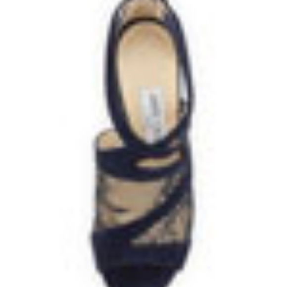 Jimmy Choo 'Vantage' Suede and Lace Heels - Picture 2 of 8